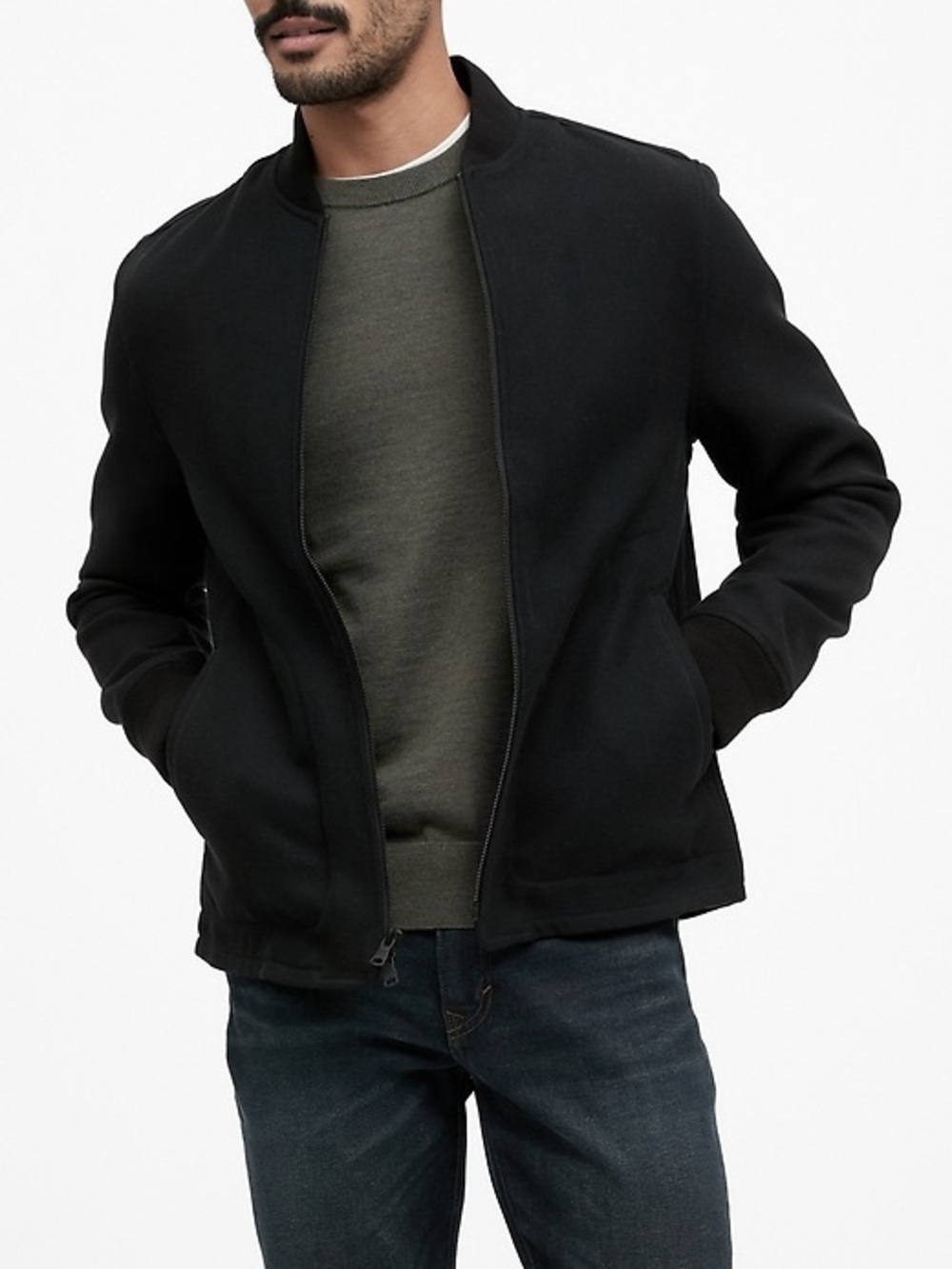 Men’s Banana Republic Black Zip-Up Bomber Jacket